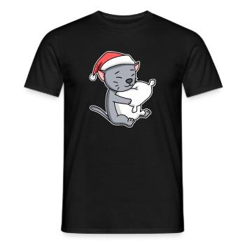Korat Cat Chat Noël Sommeil Fatigué - T-shirt homme - noir - Devant - AI Model Male 178 light (178cm)
