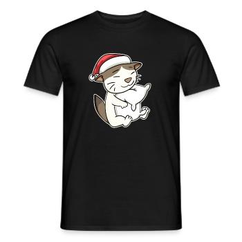 RagaMuffin Cat Noël Sommeil Fatigué - T-shirt homme - noir - Devant - AI Model Male 178 light (178cm)