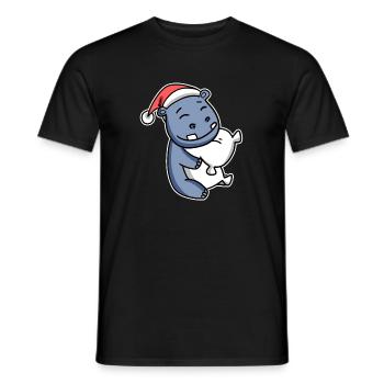 Nilpferd Weihnachten - Männer T-Shirt - Schwarz - Vorne - AI Model Male 178 light (178cm)