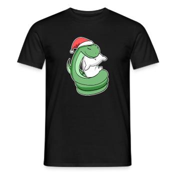 Schlange Weihnachten Schlafen Schlaf Ausschlafen - Männer T-Shirt - Schwarz - Vorne - AI Model Male 178 light (178cm)