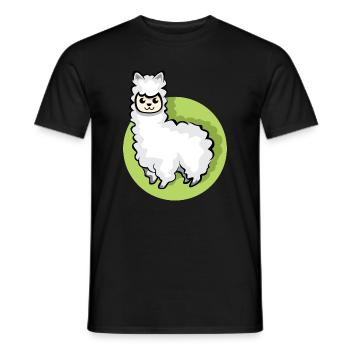 Alpaca icon animal cute sheep cartoon comic icon - Men's T-Shirt - black - Front - AI Model Male 178 light (178cm)