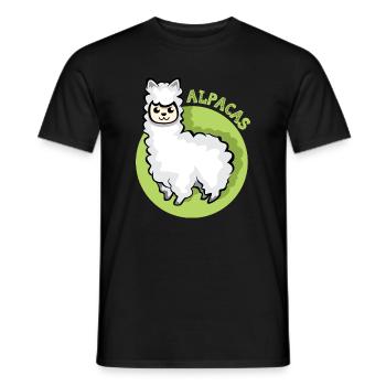 alpaca lama symbol comic cartoon süß Alpaka icon - Männer T-Shirt - Schwarz - Vorne - AI Model Male 178 light (178cm)