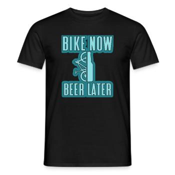 vélo maintenant bière plus tard VTT - T-shirt homme - noir - Devant - AI Model Male 178 light (178cm)