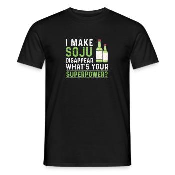 I Make Soju Disappear, What's Your Superpower? - Men's T-Shirt - black - Front - AI Model Male 178 light (178cm)