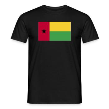 Guinea Bissau National Flagge - Männer T-Shirt - Schwarz - Vorne - AI Model Male 178 light (178cm)