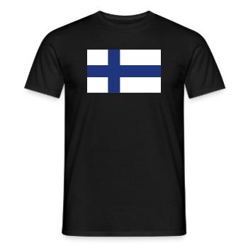Finnland National Flagge - Männer T-Shirt - Schwarz - Vorne - AI Model Male 178 light (178cm)