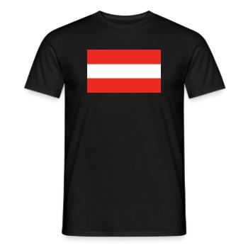 Österreich national Flagge - Männer T-Shirt - Schwarz - Vorne - AI Model Male 178 light (178cm)