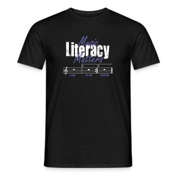 Music Literacy Matters - Männer T-Shirt - Schwarz - Vorne - AI Model Male 178 light (178cm)