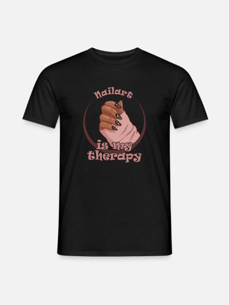 Nailart is my therapy nail technician - Men's T-Shirt - black