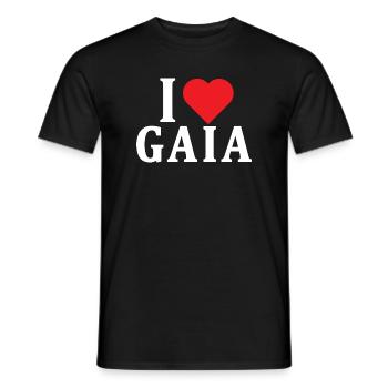 T-Shirt Ich liebe Gaia T-Shirt Geschenkidee - Männer T-Shirt - Schwarz - Vorne - AI Model Male 178 light (178cm)