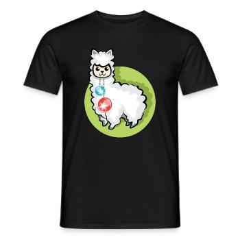 alpaca xmas balls christmas lama symbol Alpaka - Männer T-Shirt - Schwarz - Vorne - AI Model Male 178 light (178cm)