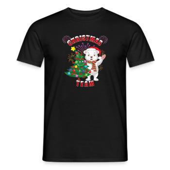 Ours polaire de Noël avec arbre de Noël - T-shirt homme - noir - Devant - AI Model Male 178 light (178cm)