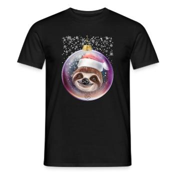 Chemise de Noël paresseuse Neige de Noël - T-shirt homme - noir - Devant - AI Model Male 178 light (178cm)