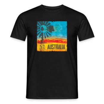 Australia Pinwheel Vintage Design - Men's T-Shirt - black - Front - AI Model Male 178 light (178cm)