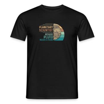 Vintage Planetary Science Astronomy For A Planet - Men's T-Shirt - black - Front - AI Model Male 178 light (178cm)