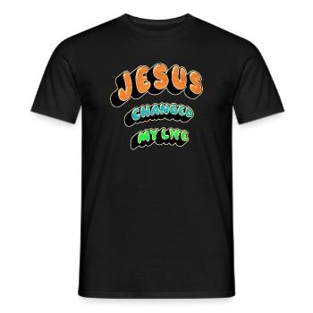 Jesus changed my life - Men's T-Shirt - black - Front - AI Model Male 178 light (178cm)