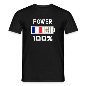 Zypern und Frankreich Power 100% - Männer T-Shirt - Schwarz - Vorne - AI Model Male 178 light (178cm)