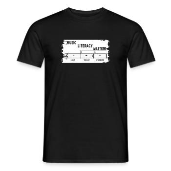 Music Literacy Matters - Männer T-Shirt - Schwarz - Vorne - AI Model Male 178 light (178cm)
