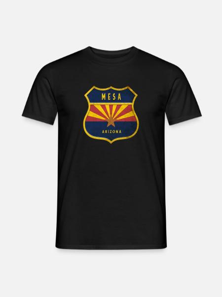 Mesa Arizona flag crest design - Men's T-Shirt - black