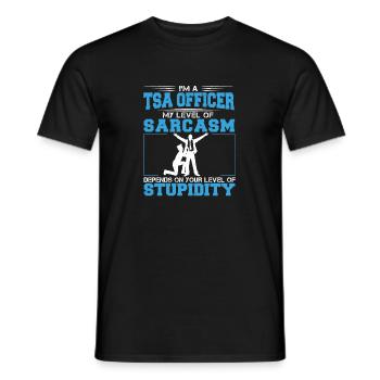 Lustiger Flughafen-Sarkasmus für einen - Männer T-Shirt - Schwarz - Vorne - AI Model Male 178 light (178cm)