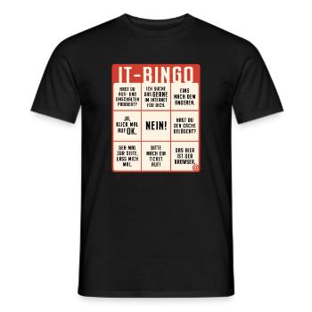 IT Support Bingo Service Desk IT Helpdesk Sysadmin - Männer T-Shirt - Schwarz - Vorne - AI Model Male 178 light (178cm)