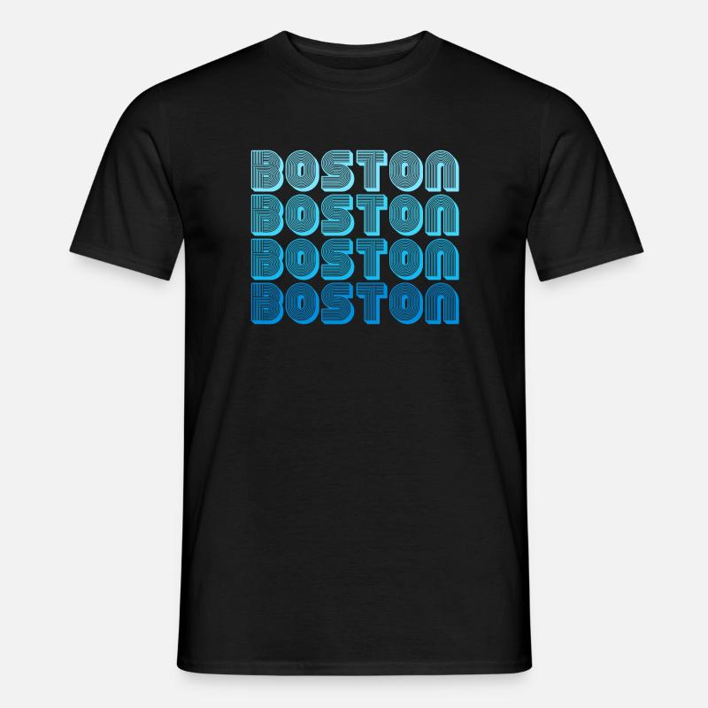 Boston Wiederholungs-Muster Blau Gradient - Männer T-Shirt - Schwarz