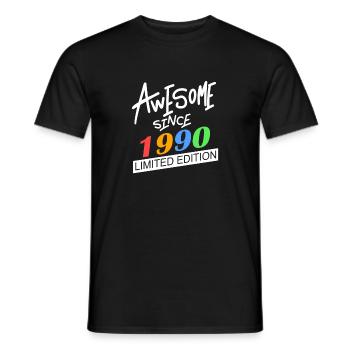 1990 - Jahrgang 1990 - Geburtsjahr 1990 - Männer T-Shirt - Schwarz - Vorne - AI Model Male 178 light (178cm)