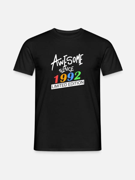1992 - Né 1992 - Année de naissance 1992 - T-shirt homme - noir
