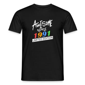 1991 - Born 1991 - Born 1991 - Men's T-Shirt - black - Front - AI Model Male 178 light (178cm)