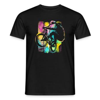 Vélo Bmx coloré - Vélo BMX - Bmx Freestyle - T-shirt homme - noir - Devant - AI Model Male 178 light (178cm)