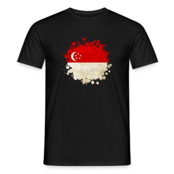 Singapore flag design - Men's T-Shirt - black - Front - AI Model Male 178 light (178cm)