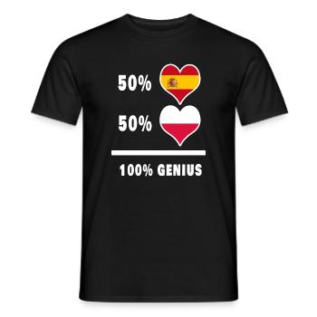 Pologne et Espagne génie / cadeau - T-shirt homme - noir - Devant - AI Model Male 178 light (178cm)