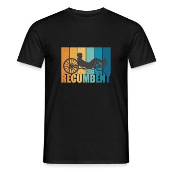 Vélo Vintage Retro Cyclisme Couché Cadeau - T-shirt homme - noir - Devant - AI Model Male 178 light (178cm)