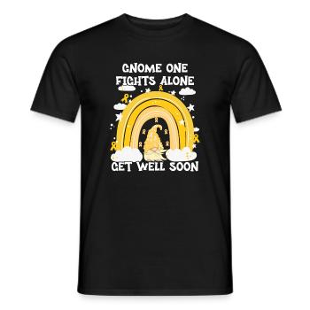 Gnome One Fights Alone Sarcoma Cancer - Men's T-Shirt - black - Front - AI Model Male 178 light (178cm)