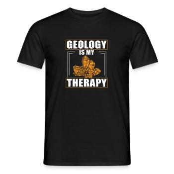 Funny Geology Therapy For Future Geologist Rock - Men's T-Shirt - black - Front - AI Model Male 178 light (178cm)
