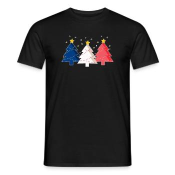Joyeux Noël Christmas trees France flag - Men's T-Shirt - black - Front - AI Model Male 178 light (178cm)