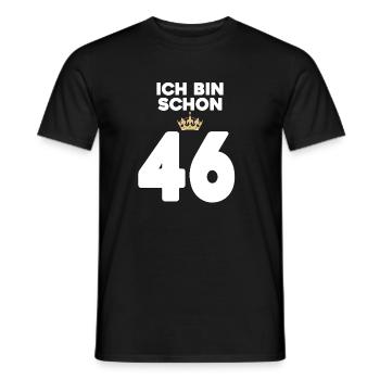 46 Geburtstag - 46 Jahre mit Krone - Männer T-Shirt - Schwarz - Vorne - AI Model Male 178 light (178cm)