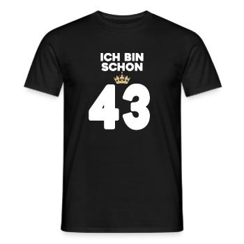 43 Geburtstag - 43 Jahre mit Krone - Männer T-Shirt - Schwarz - Vorne - AI Model Male 178 light (178cm)