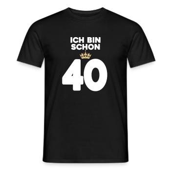 40 Geburtstag - 40 Jahre mit Krone - Männer T-Shirt - Schwarz - Vorne - AI Model Male 178 light (178cm)