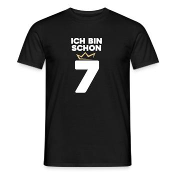 7 Geburtstag - 7 Jahre mit Krone - Männer T-Shirt - Schwarz - Vorne - AI Model Male 178 light (178cm)