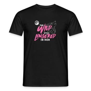 Wild Lady Wolf Howling For Vicious Female Alpha - Men's T-Shirt - black - Front - AI Model Male 178 light (178cm)