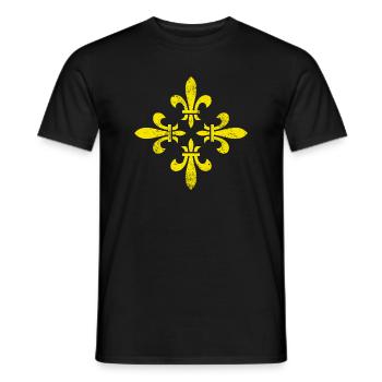 LILIEN Blüte VINTAGE Midden-Drenthe - Männer T-Shirt - Schwarz - Vorne - AI Model Male 178 light (178cm)