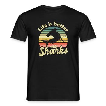 Hai Hammerhai - Männer T-Shirt - Schwarz - Vorne - AI Model Male 178 light (178cm)