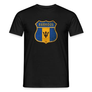 Barbados Wappen Flaggen Design - Männer T-Shirt - Schwarz - Vorne - AI Model Male 178 light (178cm)