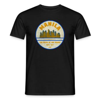 Manila Skyline – Pearl of the Orient - Men's T-Shirt - black - Front - AI Model Male 178 light (178cm)
