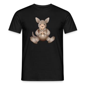 Maman kangourou avec une petite progéniture sucrée - T-shirt homme - noir - Devant - AI Model Male 178 light (178cm)