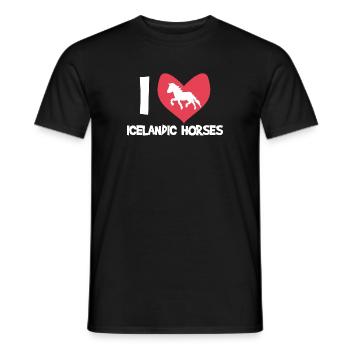 Ich Liebe Pferde Islandpferde Statement Herz - Männer T-Shirt - Schwarz - Vorne - AI Model Male 178 light (178cm)