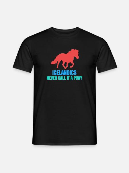 Islandpferde Pony Statement Isländer Pferdenarr - Männer T-Shirt - Schwarz