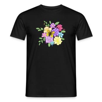 Flower bouquet - Men's T-Shirt - black - Front - AI Model Male 178 light (178cm)