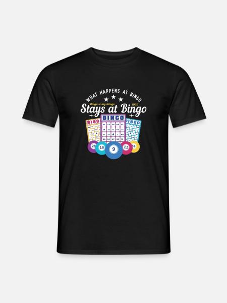 Bingo - what happens at bingo stays at bingo - Männer T-Shirt - Schwarz